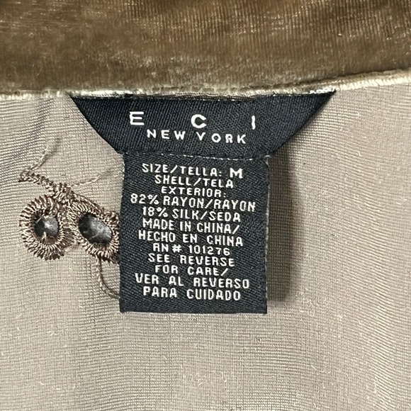 Vintage ECI Brown Velvet Floral Embroidered Eyelet Shirt Whimsigoth Fits Small - Picture 3 of 16